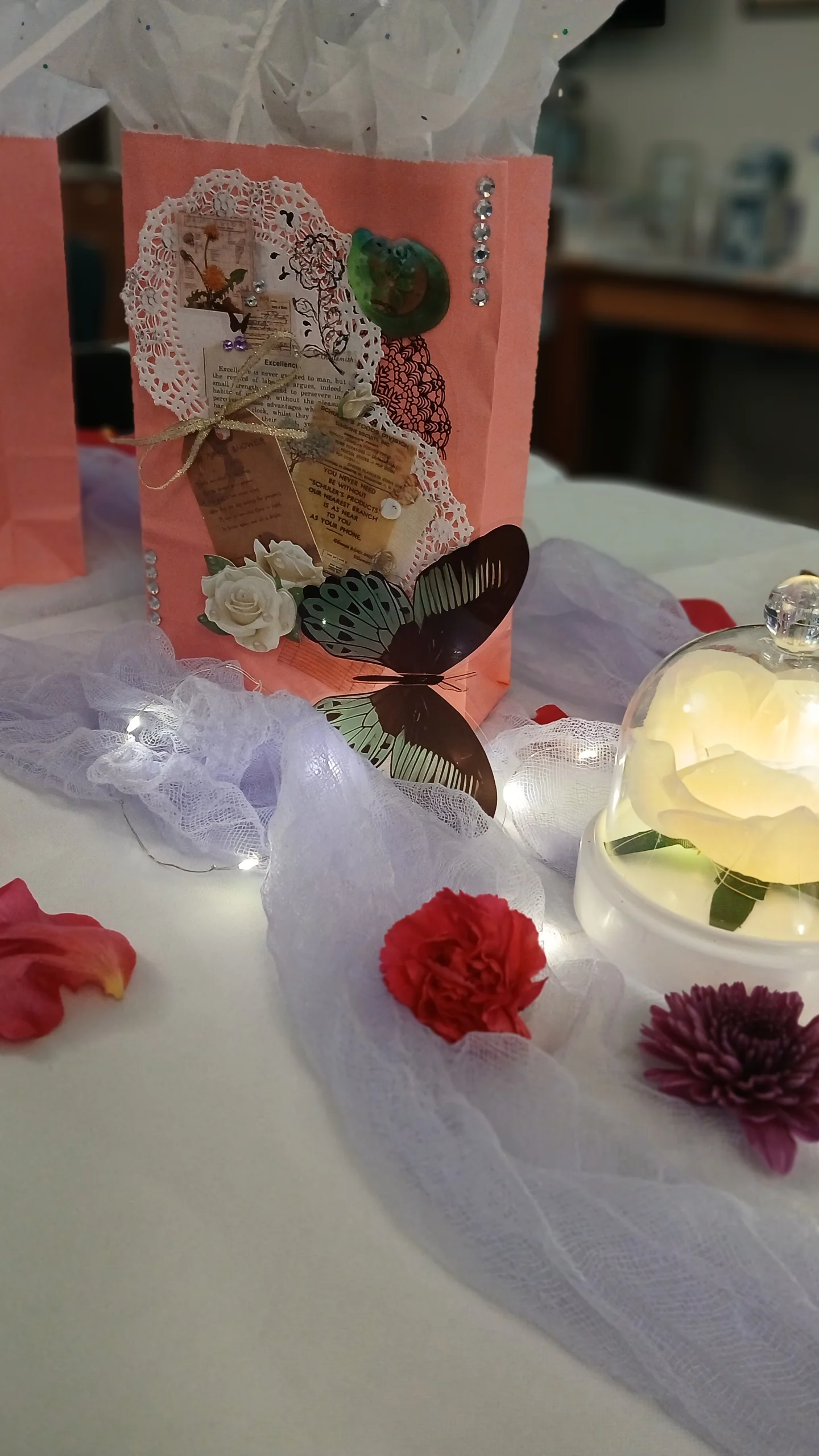 Tea party butterfly gift bag details